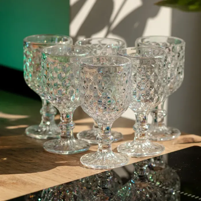 Набір келихів для вина 6 шт по 220 мл на низькій ніжці Прозорий HP-19-104 (HP-19-104) - изображение 4