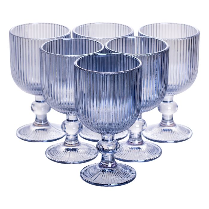 Набір келихів для вина 6 (шт) по келихи під вино 220 (мл) на ніжці келихи винні Блакитний HP-19-7114BL (HP-19-7114BL) - изображение 1