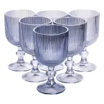 Набір келихів для вина 6 (шт) по келихи під вино 300 (мл) на ніжці келихи винні Блакитний HP7115BL (HP7115BL)