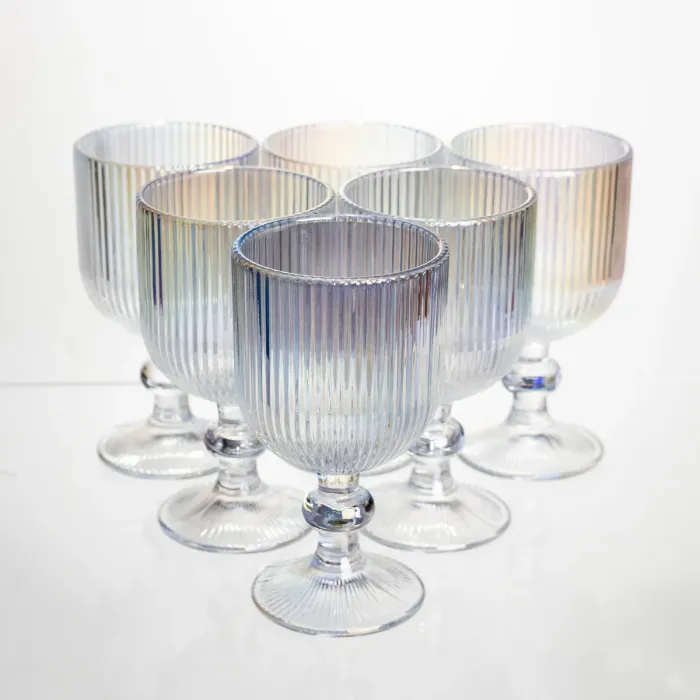 Набір келихів для вина 6 штук 220 мл на ніжці скляні Прозорий Yiwu HP-19-205 (HP-19-205) - изображение 1