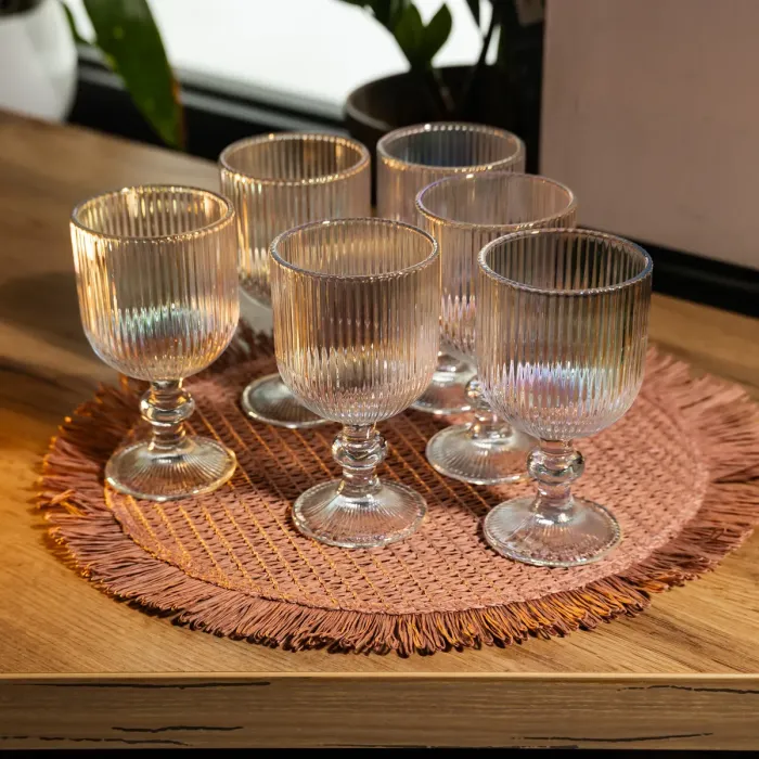 Набір келихів для вина 6 штук 220 мл на ніжці скляні Прозорий Yiwu HP-19-205 (HP-19-205) - изображение 3