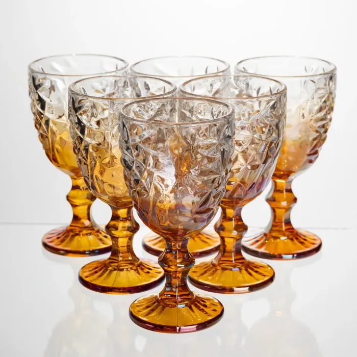 Набір келихів для вина 6 штук 240 мл на ніжці скляні Yiwu HP-19-190 (HP-19-190) - зображення 1