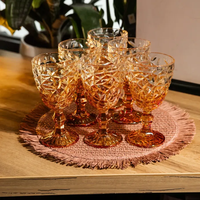 Набір келихів для вина 6 штук 240 мл на ніжці скляні Yiwu HP-19-190 (HP-19-190) - зображення 3