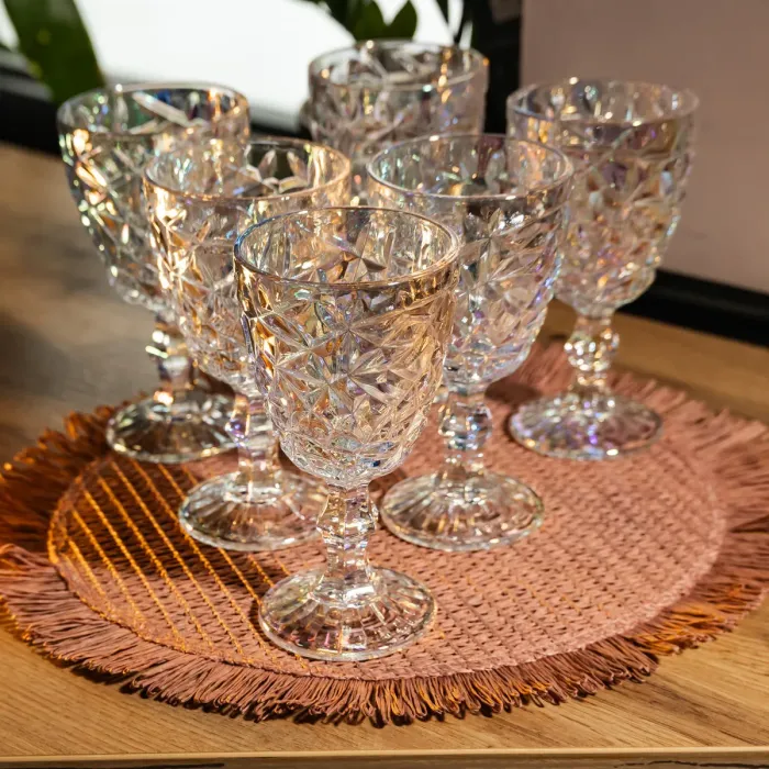 Набір келихів для вина 6 штук 240 мл винні келихи на ніжці скляні фужери для вина подарункові HP-19-174 (HP-19-174) - зображення 3