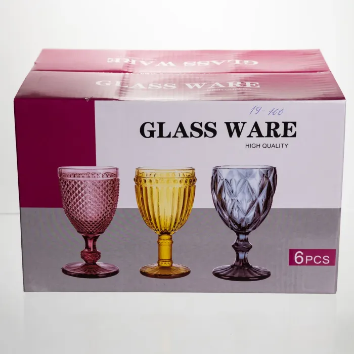 Набір келихів для вина 6 штук 240 мл винні келихи на ніжці скляні фужери для вина подарункові HP-19-166 (HP-19-166) - зображення 5