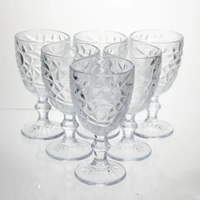 Набір келихів для вина 6 штук 240 мл винні келихи на ніжці скляні фужери для вина подарункові HP-19-166 (HP-19-166) - зображення 1