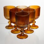 Набір келихів для вина 6 штук 240 мл на ніжці скляні Бурштиновий Yiwu HP-19-209 (HP-19-209)