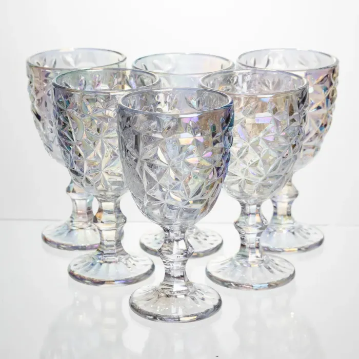 Набір келихів для вина 6 штук 240 мл винні келихи на ніжці скляні фужери для вина подарункові HP-19-174 (HP-19-174) - зображення 1