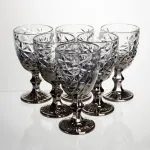 Набір келихів для вина 6 штук 240 мл винні келихи на ніжці скляні фужери для вина подарункові Сірий HP-19-182 (HP-19-182)