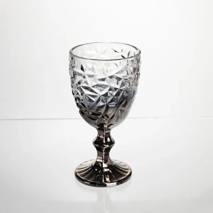 Набір келихів для вина 6 штук 240 мл винні келихи на ніжці скляні фужери для вина подарункові Сірий HP-19-182 (HP-19-182) - зображення 2