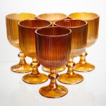 Набір келихів для вина 6 штук 300 мл на ніжці скляні Бурштиновий Yiwu HP-19-210 (HP-19-210)