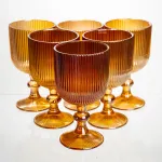 Набір келихів для вина 6 штук 300 мл на ніжці скляні Бурштиновий Yiwu HP-19-210 (HP-19-210)
