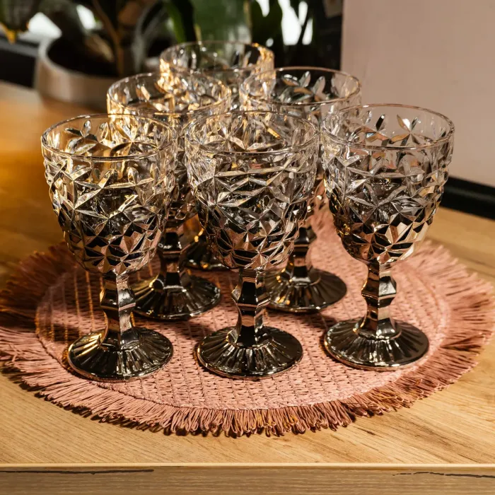 Набір келихів для вина 6 штук 340 мл винні келихи на ніжці скляні фужери для вина подарункові HP-19-181 (HP-19-181) - зображення 3