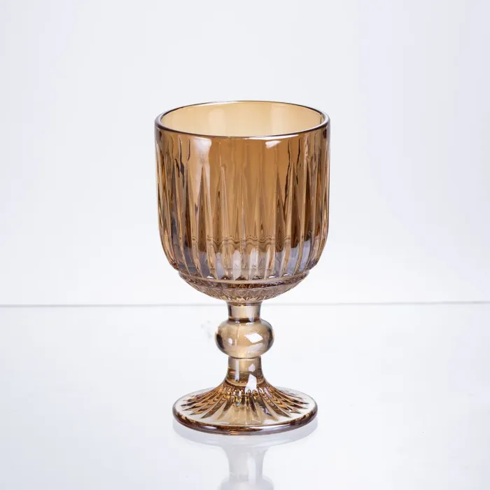 Набір келихів для вина 6 штук по 220 мл із товстого скла бурштиновий HP-19-246 (HP-19-246) - зображення 2