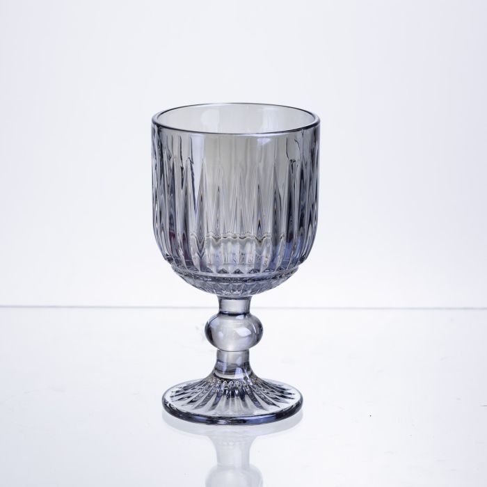 Набір келихів для вина 6 штук по 220 мл ребристих з товстого скла синій HP-19-238 (HP-19-238) - зображення 2