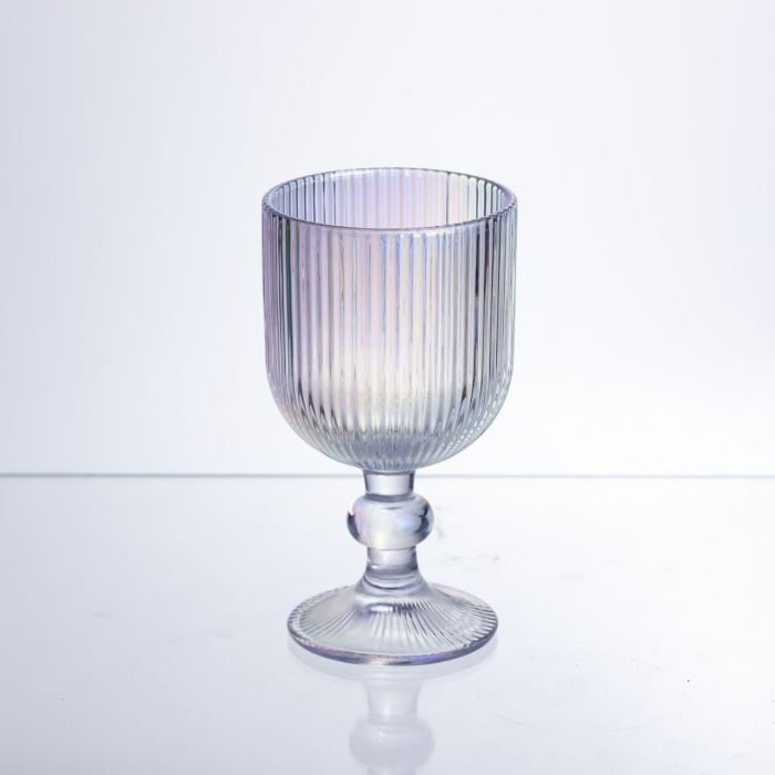 Набір келихів для вина 6 штук по 300 мл ребристих із товстого скла rainbow HP-19-234 (HP-19-234) - изображение 2