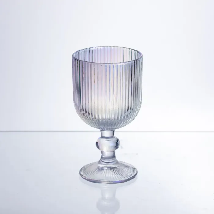 Набір келихів для вина 6 штук по 300 мл ребристих із товстого скла rainbow HP-19-234 (HP-19-234) - изображение 2