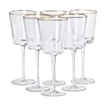 Набір з 6 келихів (висока тонка ніжка), 350 мл, для винного соку, для води, для фужерів (HP-16-22)