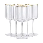 Набір з 6 високих келихів з тонкою ніжкою, 450 мл, для вина, соку та води, фужери для алкоголю (HP-16-13)