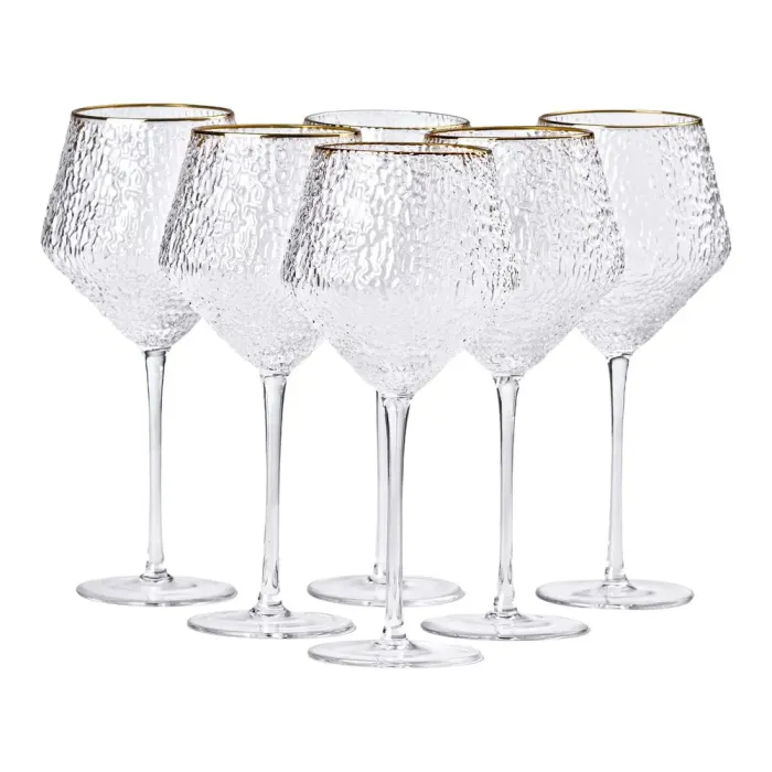 Набор бокалов, 600 мл с тонкой ножкой, комплект из 6, для вина, сока и воды, фужеры для алкоголя (HP-16-3) - изображение 1