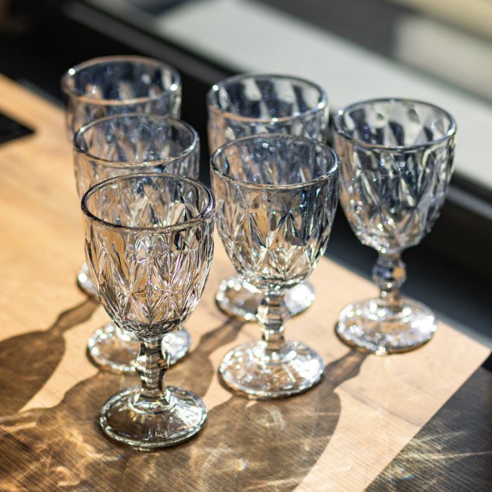 Набір келихів столових Diamond Blue 6 штук по 300 мл HP-19-275 прозорий келих для шампанського коктейлів (HP-19-275) - зображення 3