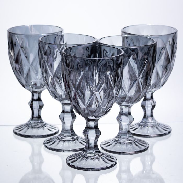 Набір келихів столових Fractal 6 штук по 300 мл HP-19-269 для напоїв коктейлів шампанського прозорий (HP-19-269) - изображение 4