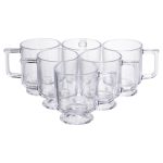 Набір чашок 6 шт для чаю та кави Goblet по 300 (мл) кружки скляні Прозорий HP-19-L6 (HP-19-L6)
