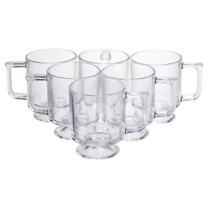 Набір чашок 6 шт для чаю та кави Goblet по 300 (мл) кружки скляні Прозорий HP-19-L6 (HP-19-L6) - зображення 1