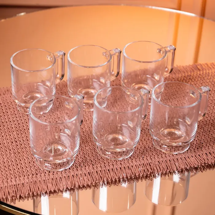 Набір чашок 6 шт для чаю та кави Goblet по 300 (мл) кружки скляні Прозорий HP-19-L6 (HP-19-L6) - зображення 3