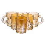 Набір чашок 6 шт для чаю та кави по 350 (мл) кружки скляні Коричневий HP-19-ZD-2 (HP-19-ZD-2)