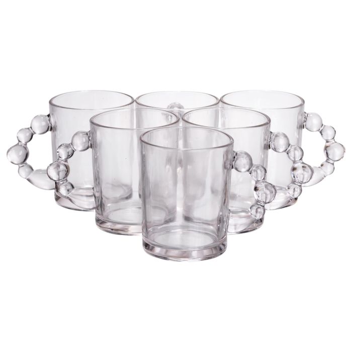 Набір чашок 6 шт для чаю та кави по 350 (мл) кружки скляні Прозорі HP-19-ZD-1 (HP-19-ZD-1) - зображення 1