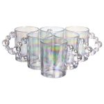 Набір чашок 6 шт для чаю та кави по 350 (мл) кружки скляні rainbow HP-19-ZD-4 (HP-19-ZD-4)