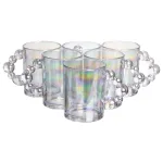 Набір чашок 6 шт для чаю та кави по 350 (мл) кружки скляні rainbow HP-19-ZD-4 (HP-19-ZD-4)