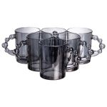 Набір чашок 6 шт для чаю та кави по 350 (мл) кружки скляні Сірий HP-19-ZD-3 (HP-19-ZD-3)