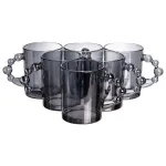 Набір чашок 6 шт для чаю та кави по 350 (мл) кружки скляні Сірий HP-19-ZD-3 (HP-19-ZD-3)