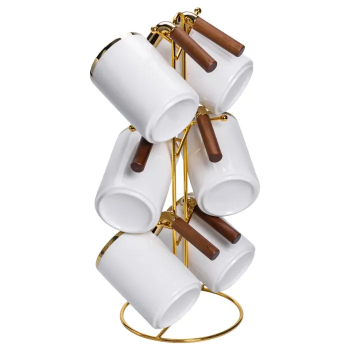 Набір чашок на металевій підставці 6 (шт) по 400 (мл) Білий HP-26-11 (HP-26-11) - изображение 2