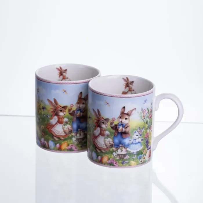 Набір чашок порцелянових Rabbit Family  220 мл 2шт HP-7323-8 (HP-7323-8) - зображення 1