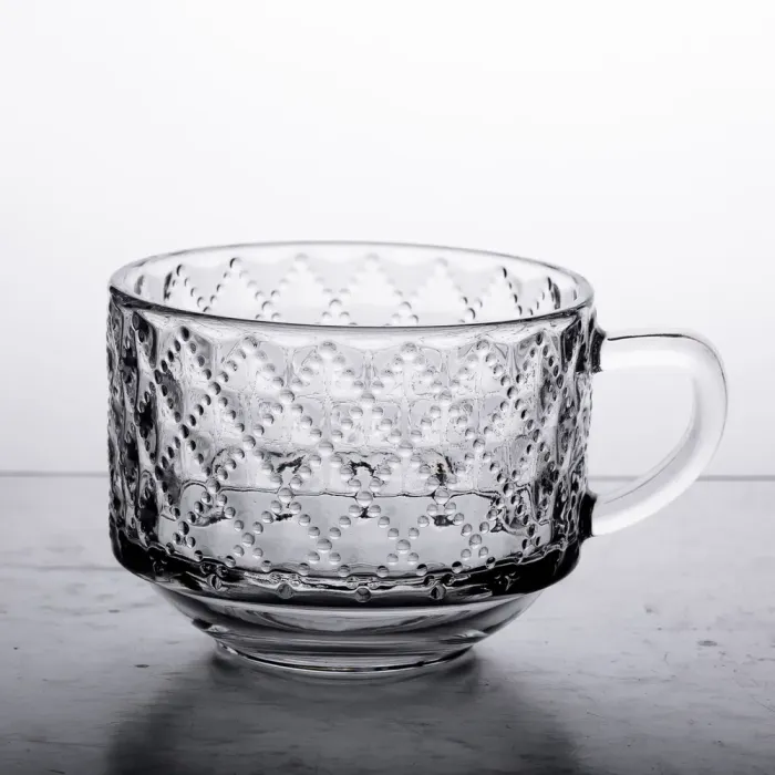 Набір чашок зі скла 2 шт. 450 мл прозорі скляні кружки для чаю, кави (HP-YH-59) - зображення 3