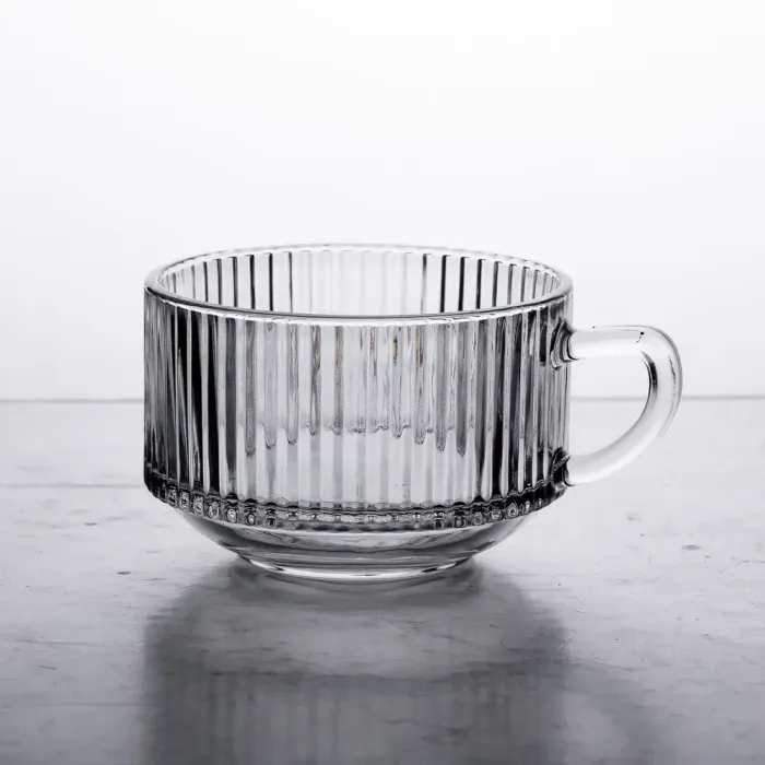 Набор чашек прозрачных стеклянных 450 мл для горячих напитков 2 шт. (HP-YH-60) - изображение 3