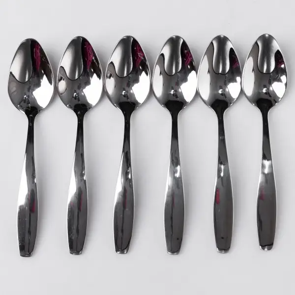 Набір чайних ложок 6 штук із нержавіючої сталі 14.5 см сріблястий ложки чайні посуд нержавійка десерт кава HP-16978-15 (HP-16978-15) - изображение 4