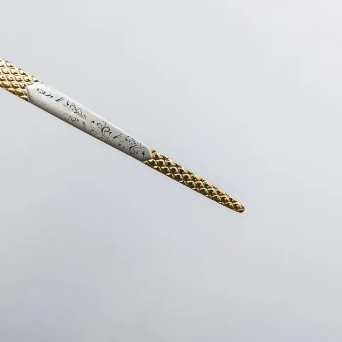 Набір чайних ложок 6 штук ложки для чаю з нержавіючої сталі 15 см Срібло з золотом (HP-20-39) - изображение 4