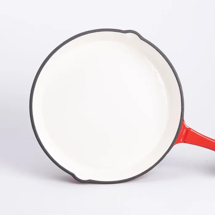 Набір чавунного посуду для приготування 3 каструлі та сковорода з емальованим покриттям Червоний (HP-1-4) - изображение 6