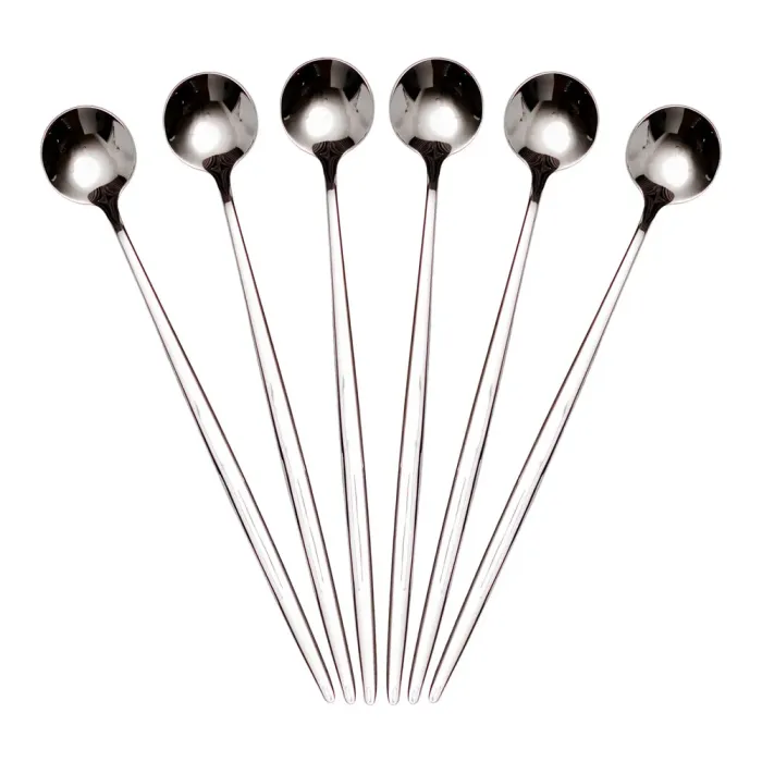 Набір десертних ложок 6 штук нержавіючої сталі 20.5 (см) Срібло HP-8-32 (HP-8-32) - изображение 1