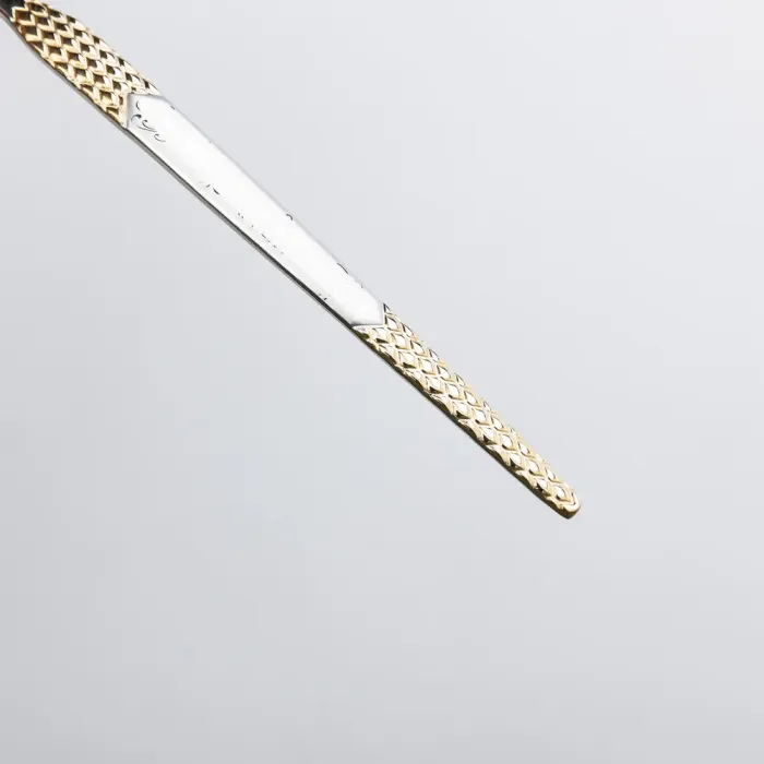 Набір десертних виделок 6 штук виделки десертні з нержавіючої сталі 15.5 см Срібло з золотом (HP-20-40) - изображение 4