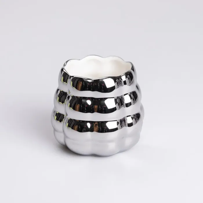 Набір десертних виделок і ложок на 3 персони з підставкою з кераміки 7 предметів Сірий (HP-20-61) - зображення 3