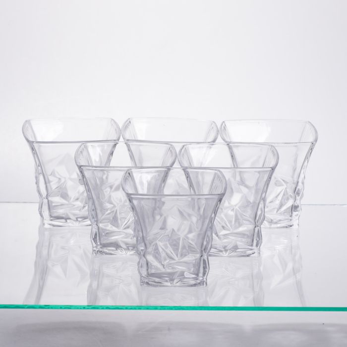 Набір для напоїв графин та 6 склянок для напоїв із товстого скла прозорий 64486-26 (64486-26) - зображення 2