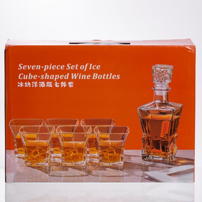 Набір для напоїв графин та 6 склянок для напоїв із товстого скла прозорий 64486-26 (64486-26) - зображення 5