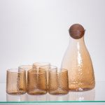 Набір для напоїв графин з бамбуковою кришкою та 6 склянок, коричневий 64486-36 (64486-36)