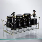 Набір для спецій і рідких текстур на металевій підставці чорний HP-1359 (HP-1359)