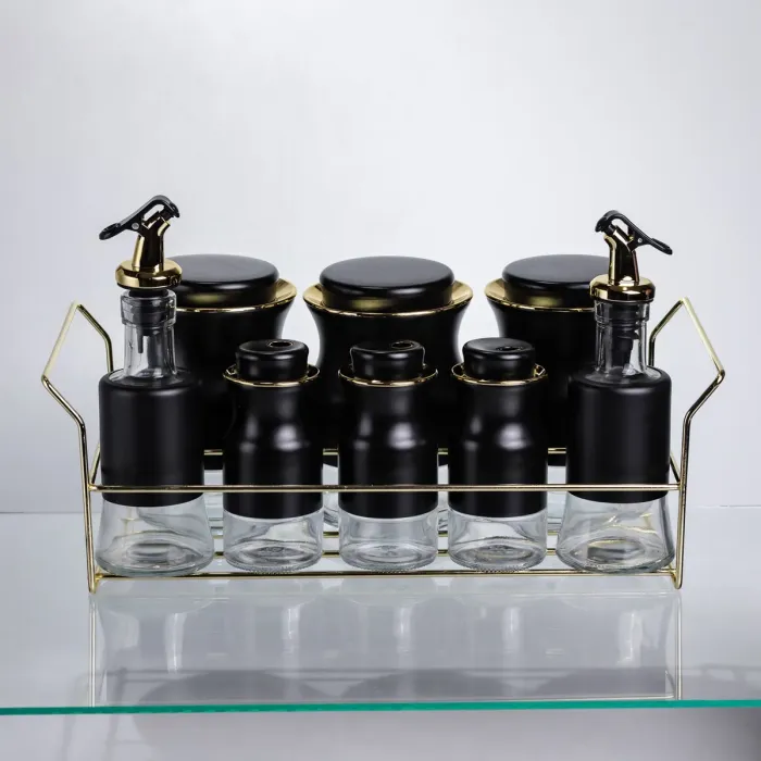 Набір для спецій і рідких текстур на металевій підставці чорний HP-1359 (HP-1359) - зображення 2